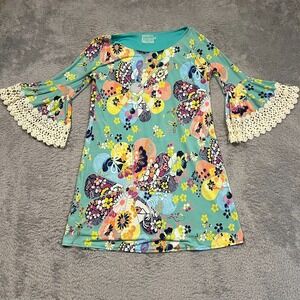 Anthropologie Judith‎ March Shift Dress Lined Bell Lace Accent Women's Large